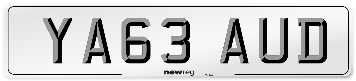 YA63 AUD Number Plate from New Reg